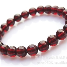 晶海源天然酒红石榴石手链极品天然水晶手链高档女款水晶手链
