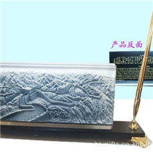 【厂家热销新款】浮雕长城文台,木底座款式新颖物美价廉可混批