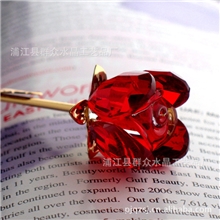 供应景区旅游纪念品水晶工艺品玫瑰花留念