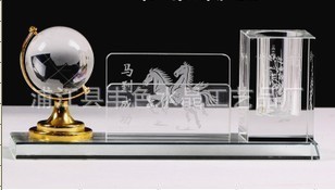 【全网热销】水晶笔筒三件套办公用品商务纪念礼品水晶摆件