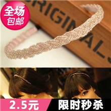 一件代发饰品新款水晶串珠缠绕发箍头箍细发卡韩国时尚发饰头饰