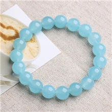 天然浅蓝玉髓手链天然水晶手链东海水晶6-12MM