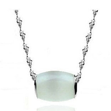 韩国纯银项链猫眼石转运珠s925纯银吊坠项链儿童饰品项