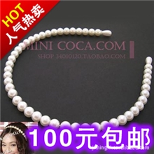 A022厂家直供韩国饰品批发珍珠发箍吴佩慈糖果色可爱珍珠发箍