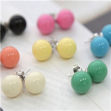0516韩国饰品厂家批发糖果QQ球水钻耳钉可爱女孩耳环耳饰