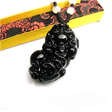 瑜瑞轩正品天然黑曜石貔貅吊坠避邪开运又招财护身符吊坠批发