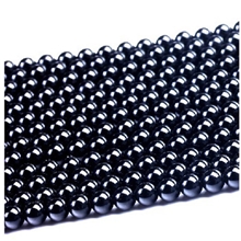 纯天然黑玛瑙散珠黑玛瑙圆珠AAAAA黑玛瑙黑水晶散珠DIY材料