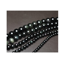 天然正品黑曜石散珠子DIY饰品配件极品水晶圆珠子配珠水晶批发