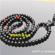 批发供应天然6MM黑玛瑙108念珠手链佛教用品网店加盟