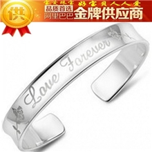 海丰首饰厂永远爱手镯热卖玫瑰花饰品手环铜镀千足银时尚款镯子