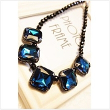 韩版时尚短款锁骨链宝石欧美夸张复古韩版时尚夜店饰品韩国项链