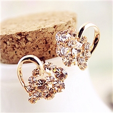 06412韩国韩版甜美精致桃心爱心耳环心型水钻耳钉耳环批发混批