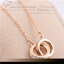 06508韩国饰品简约时尚镶钻圈圈相扣短项链锁骨链饰品2013新品