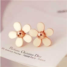 永恒少女心小雏菊耳钉韩国白色花朵夸张进口耳环耳饰正品首饰女