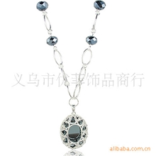 FN10204水晶毛衣链批发出口原单鸟巢长项链最热销地摊饰品