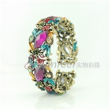 厂家供应欧美风复古叶子马眼手镯外贸尾货出口B1132