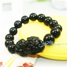 黑色驱邪水晶貔貅厂家直销特卖12mm规格只需要2.6元一条特价