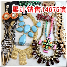 35一斤厂家欧美饰品批发大牌合金镶钻项链混批外贸出口地摊货源