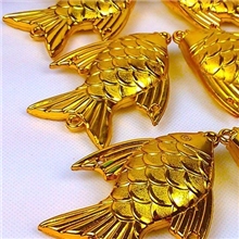 厂家直销喜庆挂件批发塑料镀金配件元宝花生金鱼