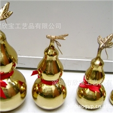 专业供应铜电镀有叶铜葫芦，花瓶铜葫芦特大实心葫芦