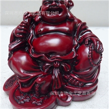 树脂工艺品弥勒佛红木大肚佛座金钱如意佛树脂佛像佛具生产厂