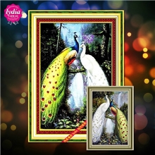 diy钻石画钻石十字绣绿光森林孔雀方钻家居装饰画礼品批发