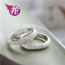 C99约定终生简约磨砂戒指磨沙戒指指环幸运戒指情侣搭档