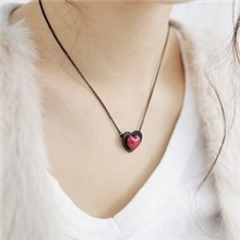 A22合金项链批发韩国瑞丽淑女时尚红色爱心形桃心百搭项链