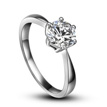 925纯银戒指女镶钻女士戒子戒六爪戒指20193戒指批发首饰