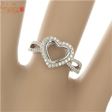 工厂直出订制33分天然南非钻石18k白金戒指托