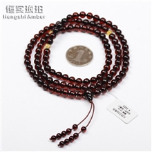 天然血珀佛珠约6mm108颗琥珀佛珠手串恒实琥珀批发(FYX-X07M)