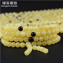 蜜蜡佛珠手串6-7.9mm天然琥珀佛珠蜜蜡手链恒实琥珀批发正品