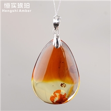 天然花珀裸石吊坠(B)上等花珀材质恒实琥珀批发厂家正品(ZH10K)