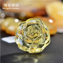 雕刻件玫瑰花类10克以下批发恒实琥珀蜜蜡正品天然波兰琥珀批发