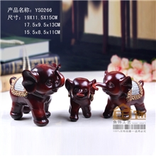 【鱼饰工艺】200树脂工艺三连大象创意礼物家居饰品招财摆设