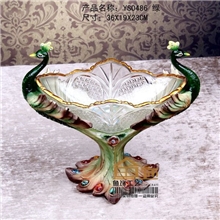 【鱼饰工艺】0486绿色孔雀摆件高档送礼佳品摆件装饰品