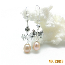 2元店创业小额混批时尚韩版天然淡水珍珠蝴蝶耳环批发热卖货源
