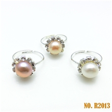 【2元店】淘宝爆款九钻天然淡水珍珠戒指另类名族风饰品大小可调