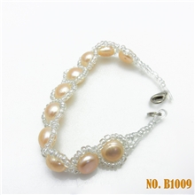 小本创业加盟项目天然淡水珍珠手链批发手工编织珍珠手链欧美款