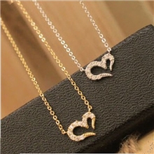 2270欧美饰品欧美米莎巴顿最爱闪钻许愿爱心项链3.8节礼物