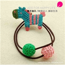 【伙拼】儿童饰品春天瑞朵纯手工编织小马发圈头花饰厂家直销包邮