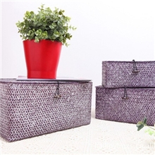 HLI海草编织收纳盒储物箱收纳筐草编桌面整理箱收纳箱