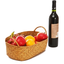 zakka非藤编柳编用品草编收纳篮收纳筐水果杂物草编外贸工艺品