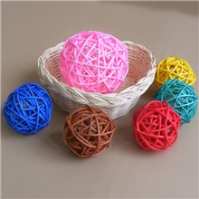 供应植物工艺品手工艺品编织藤球彩色藤球藤工艺品