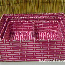 天然草编藤编田园布艺收纳箱收纳盒四件套创意家居