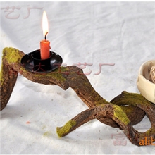 个性藤烛台龙藤装饰玉米皮编织篮