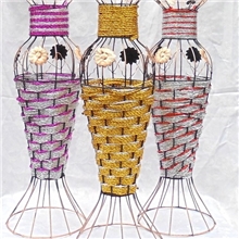 厂价直销藤编落地型大花瓶53厘米高短颈圆口落地花瓶批发