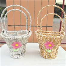 套装半边藤编壁挂花篮子墙壁吊挂花瓶仿真花插花器批发