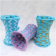 厂家直供彩色迷你型桌面花瓶圆口密身细腰型织八挑花糖果色花瓶