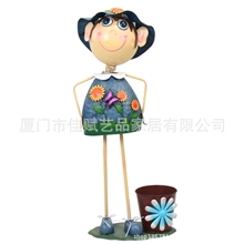 JF11B-0451厦门铁艺工艺品小木偶人金属工艺品园艺小品